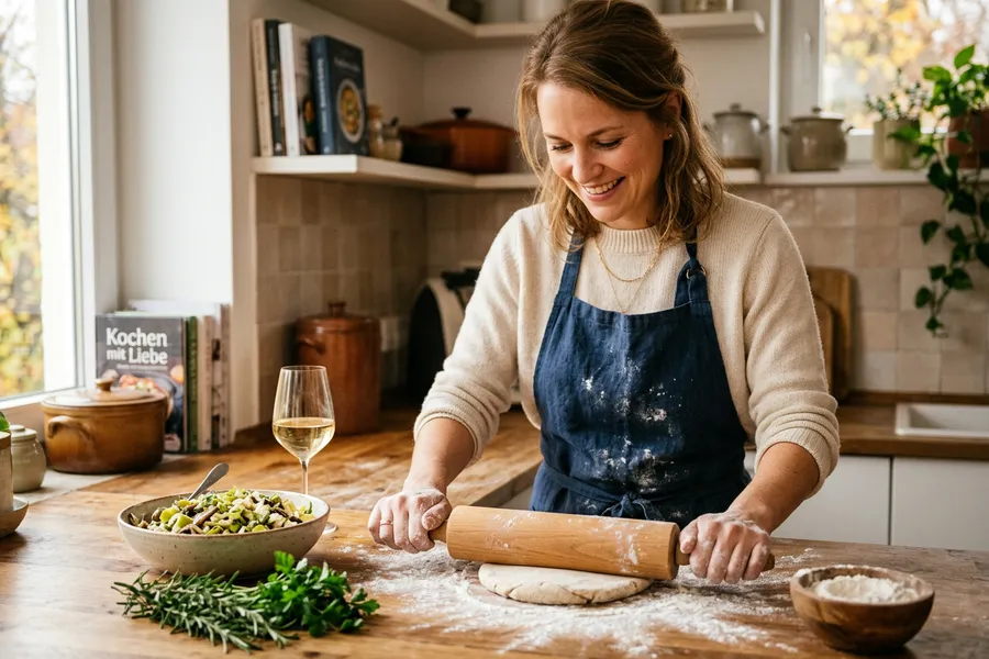 Lena beim Backen in ihrer Küche