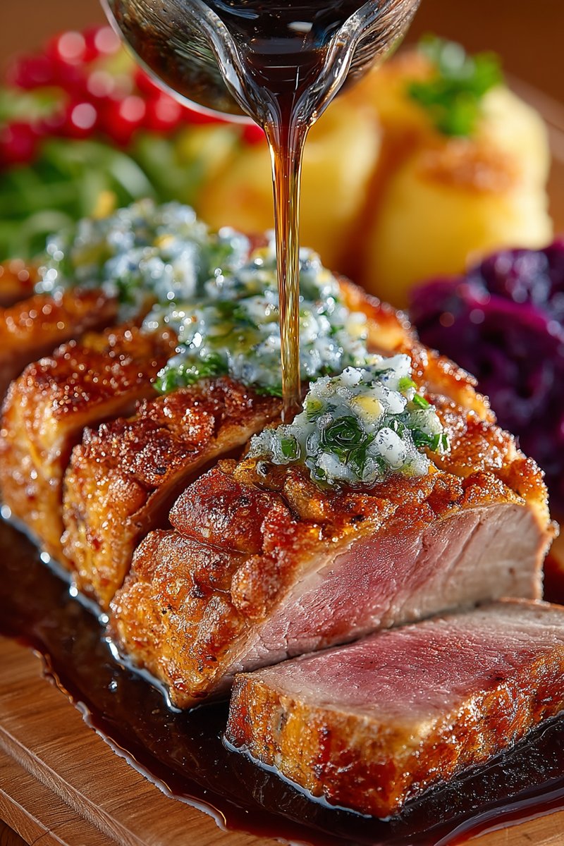 Schweinebraten nahaufnahme